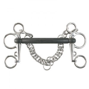 Horze Rubber Mullen Mouth Pelham Bit – 100mm Cheeks